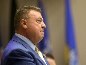 Councillor Joe Magliocca asks questions as Calgary 2026 unveiled its draft host plan publicly for the first time at City Hall in Calgary on Tuesday September 11, 2018. Darren Makowichuk/Postmedia