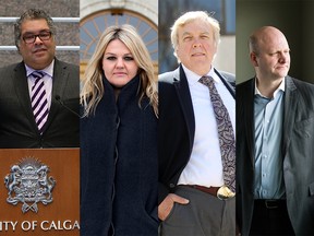 Calgary Mayor Naheed Nenshi, Red Deer Mayor Tara Veer, Lethbridge Mayor Chris Spearman and Wood Buffalo Mayor Don Scott. The four Alberta mayors have expressed strong opposition for Alberta Health Services' plan to consolidate their municipalities' emergency dispatches.