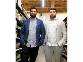 General manager Matthew Rai, left, and product manager Sunny Singh of Lina's Italian Market, which is preparing to open a second location in south Calgary on Sept. 8.