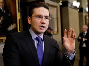 Conservative Party of Canada Member of Parliament Pierre Poilievre reacts to the government's fiscal update in Ottawa, Ontario, Canada Dec. 16, 2019.