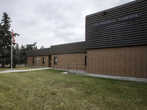 Pictured is St. Wilfrid Elementary School on Tuesday, Sept. 15, 2020. The school has been put on Alberta Health Services' "watch" list after five or more students or staff tested positive for COVID-19.