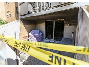 Pictured is the aftermath of a fire in the main floor of a residential building on McHugh Court N.E. on Sunday, September 27, 2020.