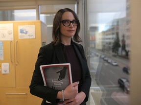 Mara Grunau, executive director, Centre for Suicide Prevention, poses for a photo at their offices in Calgary on Wednesday November 21, 2018.
