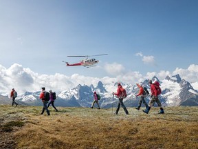 CMH's Alpine Appetit experience includes heli-hiking and  luxury accommodations and dining. Courtesy, CMH Heli-Skiing & Summer Adventures