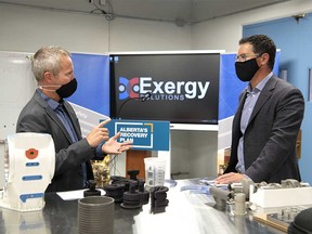 Minister of Jobs, Economy and Innovation Doug Schweitzer discussed, during a news conference from Exergy Solutions in Calgary on Thursday, September 17, 2020, Alberta’s plan to drive diversification, investment and growth to the province.