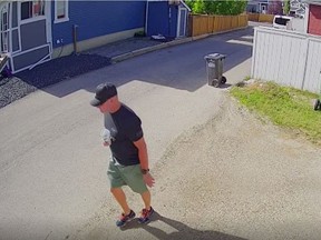 Cochrane RCMP are looking for this suspect who allegedly dropped roofing nails on a driveway multiple times between June and August.