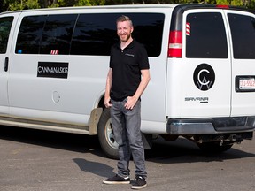 Dave Dormer with Cannanaskis stands with the van he uses for what might be Alberta's first cannabis tour company on Saturday, September 12, 2020.