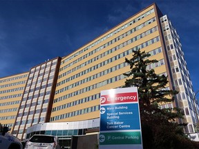 The Foothills hospital in Calgary was photographed on Monday, September 21, 2020. Alberta Health Services confirms three units at the hospital have outbreaks of COVID-19.