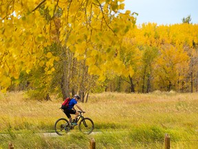 Fish Creek Provincial Park was a great place for a warm windy ride through the fall colours on Monday, Sept. 28, 2020.