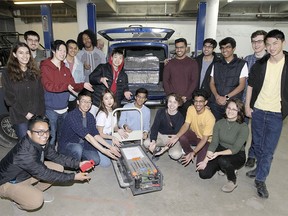 A team of students at the University of Calgary are working on systems that will help people convert fuel cars to electric vehicles. Photo taken in March. Wednesday, March 11, 2020.