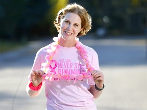 Cancer survivor Claire Kolman is ready for this weekend's Run for a Cure in Calgary on Wednesday, September 30, 2020.
