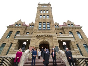 Calgary Mayor Naheed Nenshi, City Councillors and officials gathered for the official reopening of Calgary's Historic City Hall after its four year heritage rehabilitation on Tuesday, September 15, 2020.