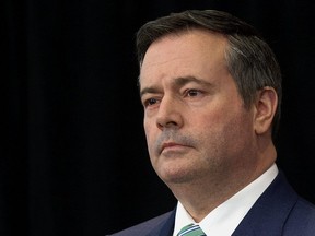 Premier Jason Kenney takes part in a press conference on the Province's response to COVID-19, in Edmonton Monday April 6, 2020.