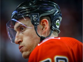 Calgary Flames Michael Stone during NHL hockey at the Scotiabank Saddledome in Calgary on Saturday, April 7, 2018. Al Charest/Postmedia