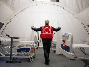 A mobile hospital set up in April in Montreal. Months later, doctors say they are more nimble and prepared in their responses to COVID outbreaks.