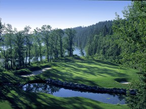 Several holes at Valley Ridge sit along the banks of the Bow River, highlighted by the serene green-site at No. 8.