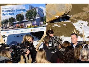 Premier Jason Kenney speaks during the groundbreaking last fall for the Centre for Child and Adolescent Mental Health in the Hounsfield Heights community. The facility is expected to open in 2021.
