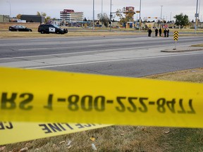 The scene on Memorial Drive where a body was discovered on Tuesday, October 6, 2020.