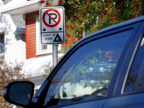 Residential parking in Calgary on Oct. 20, 2020.