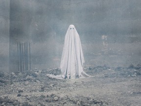 Casey Affleck in A Ghost Story, which is really more of a ghost's story, though still very unsettling.