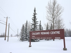 Signage at the entrance to the Calgary Remand Centre is shown in northwest Calgary is shown on Friday, October 23, 2020.