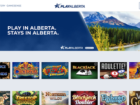 Screenshot from the Government of Alberta's PlayAlberta online gaming portal.