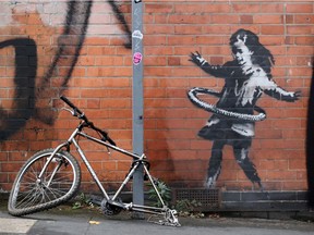 A new Banksy artwork is seen in Rothesay Avenue, Nottingham, Britain October 17, 2020.