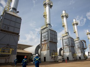 Steam generators at the Cenovus SAGD oilsands facility near Conklin, Alta.