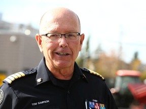 Tom Sampson, Chief of Calgary Emergency Management Agency speaks to media in Calgary to announce his retirement on Wednesday, October 7, 2020. Jim Wells/Postmedia