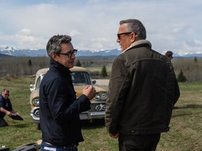 Director Thomas Bezucha and actor Kevin Costner on the Alberta set of Let Him Go. Courtesy, Focus Features.