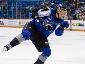 The Calgary Flames selected Jeremie Poirier, a defenceman for the QMJHL's Saint John Sea Dogs, in the third round of the NHL Draft.