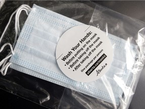 A package of non-medical masks. The City of Edmonton is recommending an extension of the mandatory mask bylaw until May 31, 2021.