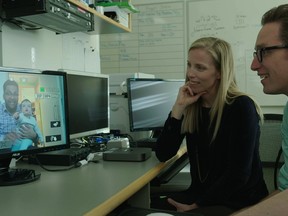 Sheri Madigan and Dan Riskin in Kids vs. Screens, a CBC documentary that will air as part of The Nature of Things. Courtesy, CBC.