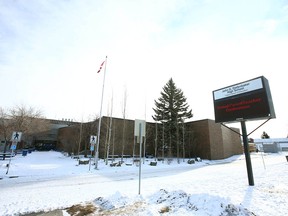 The entrance to John G. Diefenbaker High School in Calgary is shown on Thursday, November 12, 2020.