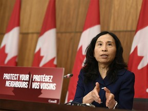Chief Public Health Officer of Canada Dr. Theresa Tam speaks during a news conference on the COVID-19 pandemic in Ottawa, on Friday, Nov. 20, 2020.