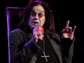 Ozzy Osbourne speaks onstage at iHeartRadio ICONS at iHeartRadio Theater on February 24, 2020 in Burbank, California.