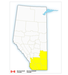 This map shows the areas of Alberta under winter storm watch as of Friday morning.