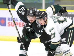 The Sherwood Park Crusaders suffered their first loss of the season on Saturday, falling 3-2 to the Okotoks Oilers on the road. Photo courtesy Target Photography