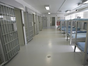 A file photo showing the intermittent use cells inside the Calgary Correctional Centre.