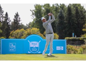 PGA golfer Stephen Ames takes a swing during the 2019 RBC Pro-Am at Shaw Charity Classic at Canyon Meadows Golf Club on Thursday, August 29, 2019. But this year was a little different, with the event cancelled. That didn't stop the charity. Every day leading up to the announcement of funding raised in 2020, the Shaw Charity Classic will share stories on its social media accounts of how the event has helped individuals, charitable organizations and our community.