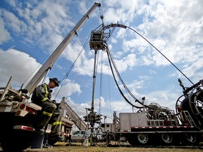 A Trican fracking operation near Rosebud, Alta., in 2006.