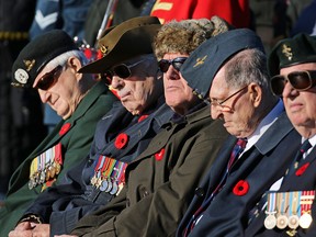 Veterans attend Remembrance Day ceremonies at the Military Museums in Calgary on Nov. 11, 2017.