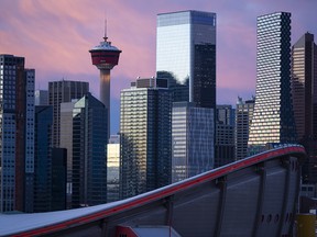 The Calgary skyline was photographed from Scotsman’s Hill on Thursday, Dec. 3, 2020.