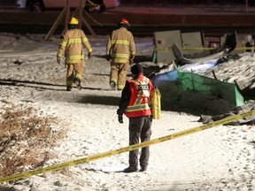 The scene of a deadly crash on Dec. 12, 2020, near the intersection of 17th Avenue and 85th Street S.W. Two pedestrians died after being struck by a car fleeing police.