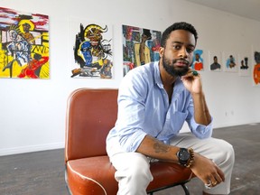 Jamaican-born artist, Jae Sterling explored race, violence and sexuality during his debut art exhibit, Riding Horses with White Men, which opened July 9, 2020, at nvrlnd in Calgary. Darren Makowichuk/Postmedia