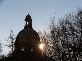 The Alberta Legislature is seen in the afternoon as the legislative body sits in Edmonton, on Tuesday, Dec. 1, 2020.