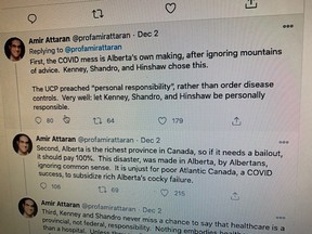 A series of tweets from an Ottawa professor arguing Alberta does not deserve federal assistance in the form of field hospitals is drawing near universal condemnation.