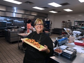 Chef Judy Wood was photographed in her Meez Cuisine and Catering kitchen in Calgary on Thursday, Dec. 10, 2020. The recent COVID-19 lockdown is hitting her business during the most profitable time of the year.