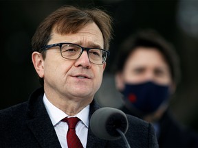 Canada's Minister of the Environment and Climate Change Jonathan Wilkinson attends a news conference at the Dominion Arboretum in Ottawa, Ontario, Canada Dec. 11, 2020.