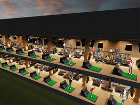 Artist rendering of LaunchPad Golf facility, one of two planned for Calgary.